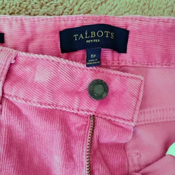 Talbots Corduroy Woman's Pink Jeans Size 6P Zipper casual - Picture 2 of 7